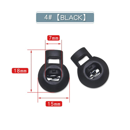 10pcs Plastic Cord Lock Stopper – Black Frost Toggle Clips for Shoelaces, Sportswear & DIY Bag Accessories