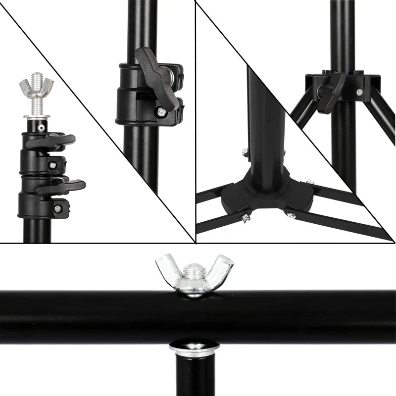 T-Shaped Adjustable Tripod Stand – Photography Backdrop Support System for Non-Woven & Muslin Backgrounds