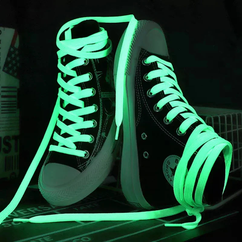 Glow-in-the-Dark Luminous Shoelaces - Reflective Night Shoestrings for Kids, Men, and Women's Sports Shoes - Enhance Visibility and Style