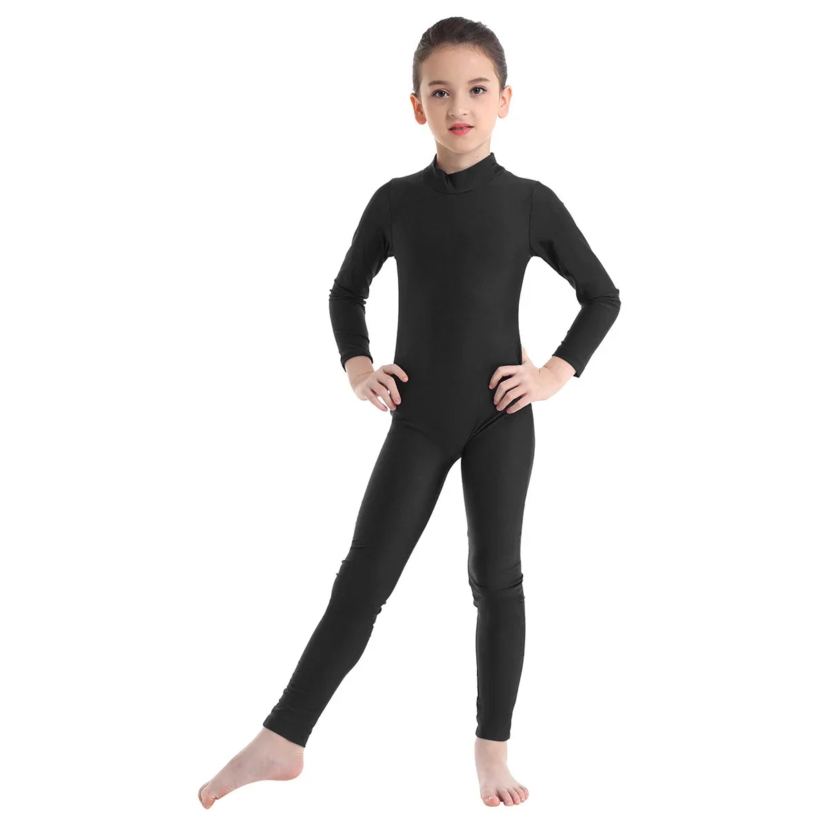 Kids Girls Full Body Gymnastics Bodysuit, Ballet Dance Jersey Leotard, Jumpsuit Sports Unitard, Children Dancewear and Sportswear