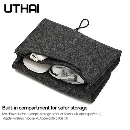 UTHAI T29 Portable Storage Bag: 2.5' HDD Case for MacBook Charger, Mouse, Power Bank, Earphone - Digital Accessories Protection
