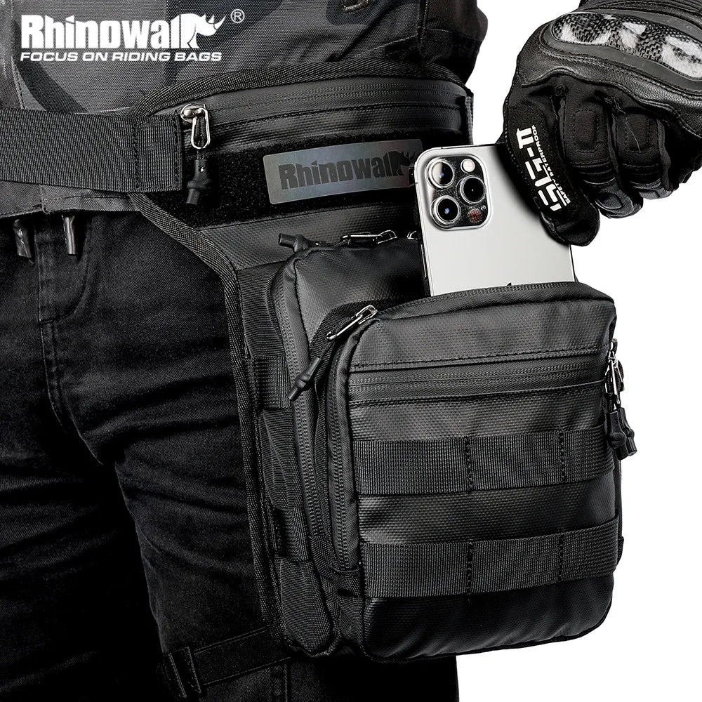 Rhinowalk 3L Motor Waist Bag – Motorcycle Waist Pack, Leg Bag, Thigh Belt, Hip Bum Fanny Pack for Cell/Mobile Phone, Travel