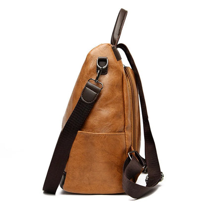 Fashion Anti-Theft Women's Backpack - High-Quality PU Leather, Large Capacity, Travel Shoulder Handbag