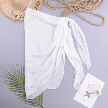 Women’s Solid Beach Pareo – Sexy Bikini Cover-Up Wrap Skirt Sarong for Swimwear & Beachwear