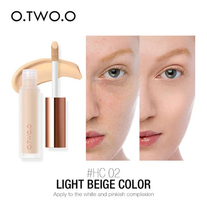 O.TWO.O Full Coverage Concealer - Waterproof Long Lasting Liquid Makeup Base for Dark Circles & Blemishes