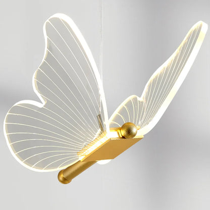 Nordic Butterfly Pendant Lamp: Lustre LED Fixture for Kitchen, Living Room & Bedside Ceiling Decor