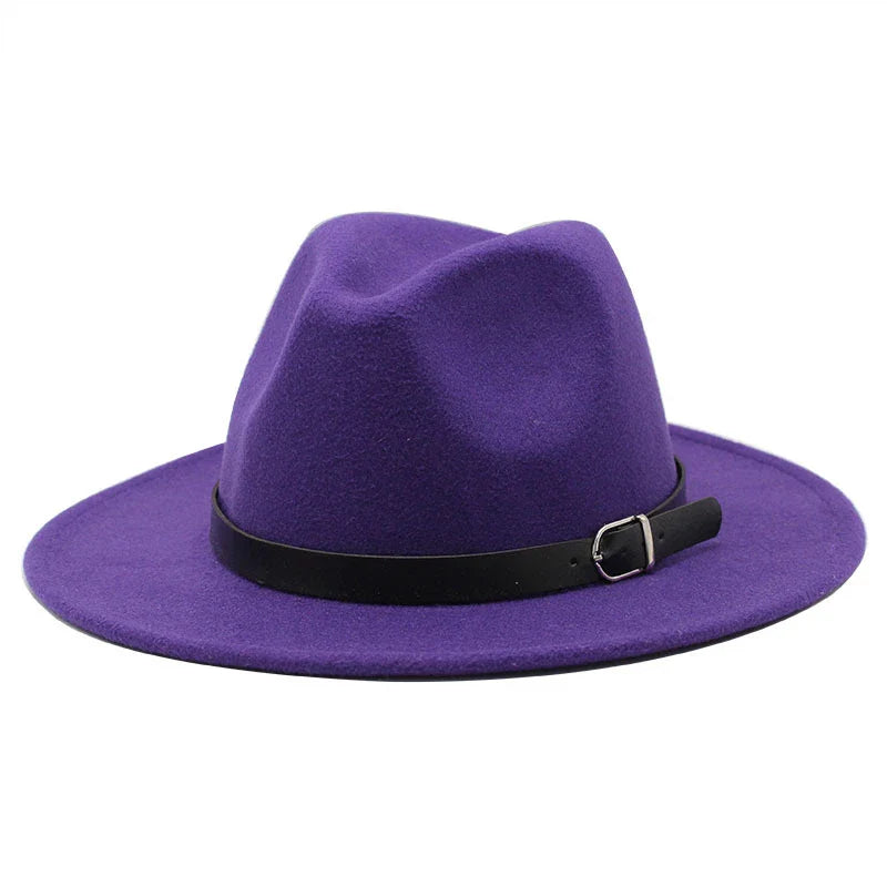 2022 Fashion Fedora Hat for Men & Women - Black Wool Blend Jazz Cap, Outdoor Casual Hat in X & XL Sizes