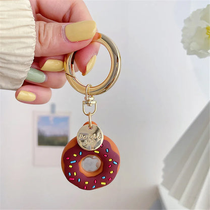 Cartoon Donut Silicone Case for Apple AirTag – Cute Protective GPS Tracker Cover for Dog Collar