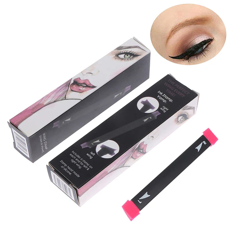 2 Size Eyeliner Stamps - Wing Style Cat Eye Makeup Brush for Women, Cosmetic Beauty Tool
