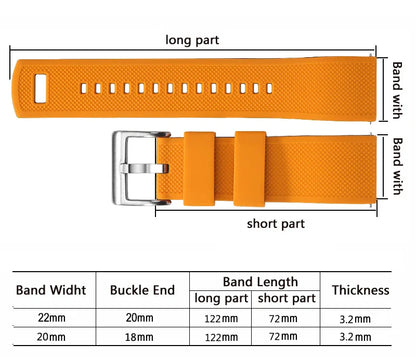 Premium Silicone Watch Band – Quick Release Rubber Strap, 18mm 20mm 22mm Replacement Watchband