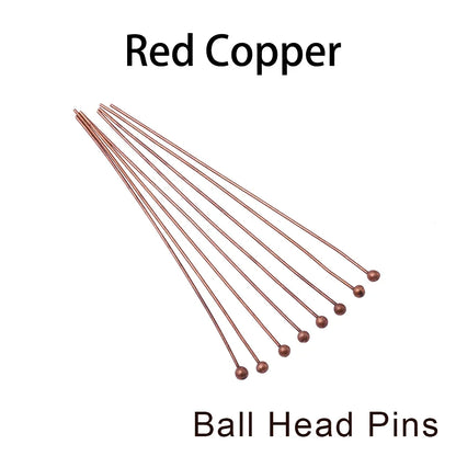 Jewelry Eye Pins & Ball Head Pins - 100/200pcs DIY Findings for Earrings Bracelets Pendants 16-60mm Craft Making Supplies
