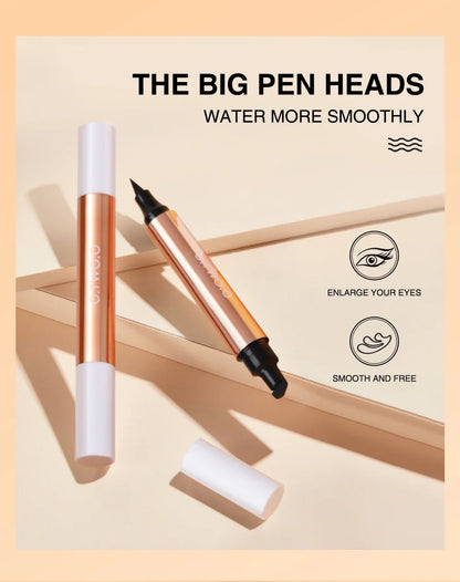 O.TWO.O Black Liquid Eyeliner Pen – Double-Ended Waterproof Fast-Dry Eye Liner for Women