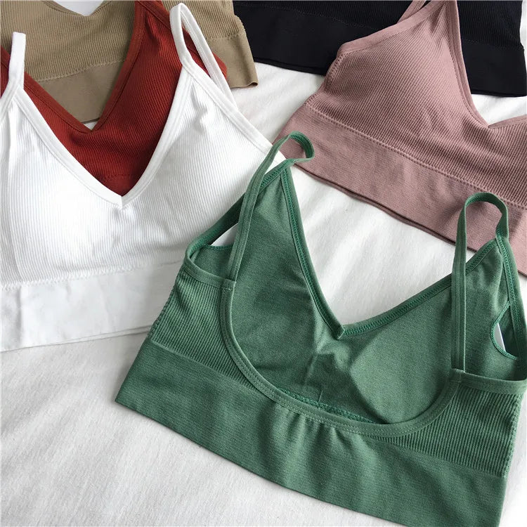 Women's Seamless Sleeveless Crop Top: Sexy Bra Tube for Streetwear & Sports - Bandeau Style Tank