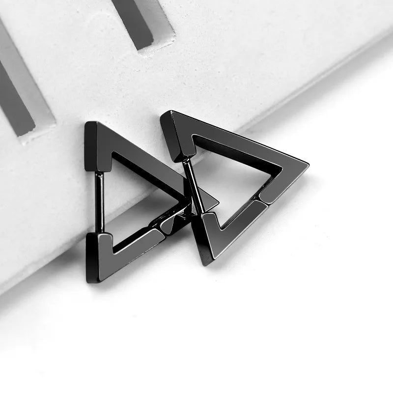 MEYRROYU Stainless Steel Mini Hoop Earrings – 3 Color Geometric Jewelry for Women & Men