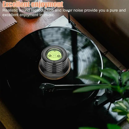 60Hz LP Record Stabilizer — Universal Aluminum Turntable Clamp with Level Alloy Weight