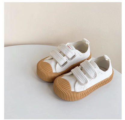 Children’s Canvas Shoes — Boys & Girls Spring/Autumn Breathable Toddler Shoes with Soft Sole & Hook-and-Loop Closure