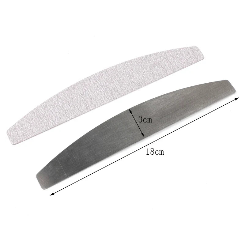 100Pcs Replacement Sandpaper Nail Files - Metal Handle, Removable Buffer, 100/180 Grit Double-Sided Manicure Art Files