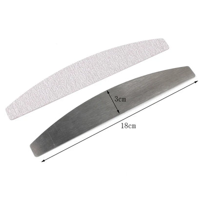 100Pcs Replacement Sandpaper Nail Files - Metal Handle, Removable Buffer, 100/180 Grit Double-Sided Manicure Art Files