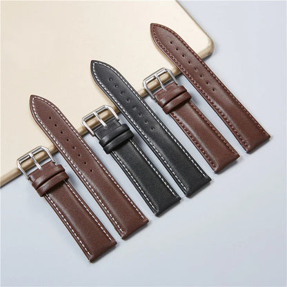 Genuine Leather Watch Bands - Calfskin Replacement Straps for Men & Women, 18mm-24mm