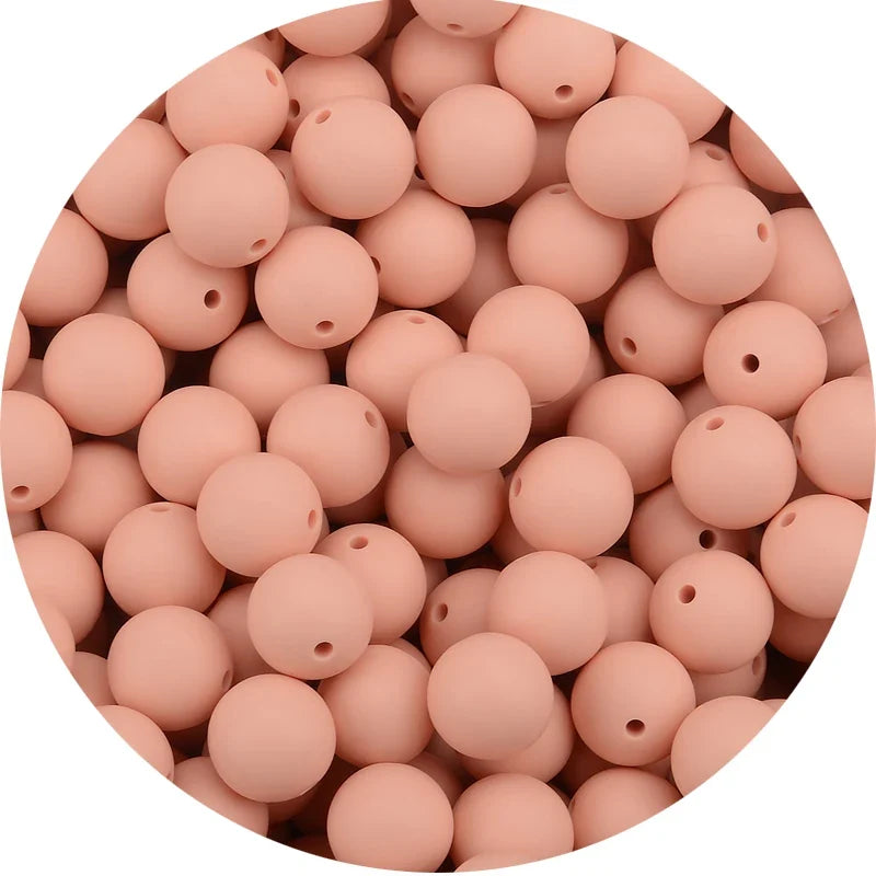 LOFCA Silicone Teething Beads - 20pcs 15mm Round Baby Chew Beads for DIY Teether Toys Infant Accessories