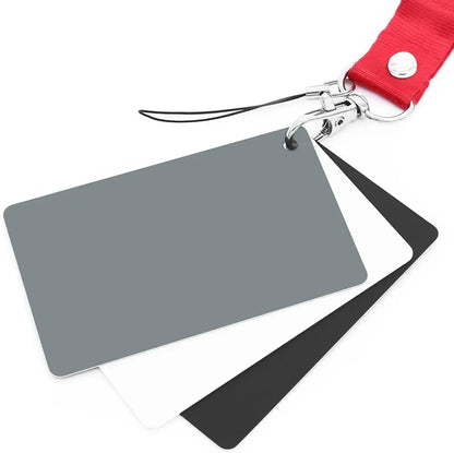 2in1 Grey White Balance Card: 12'' 30CM 18% Gray Card Mini Photographic Calibration Camera Checker for DSLR
