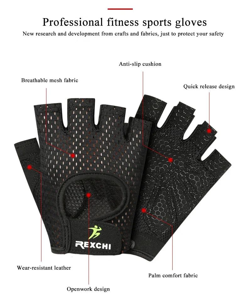 Gym Fitness Gloves – Half Finger Weight Lifting & Training Gloves for Men & Women, Workout Hand Protection