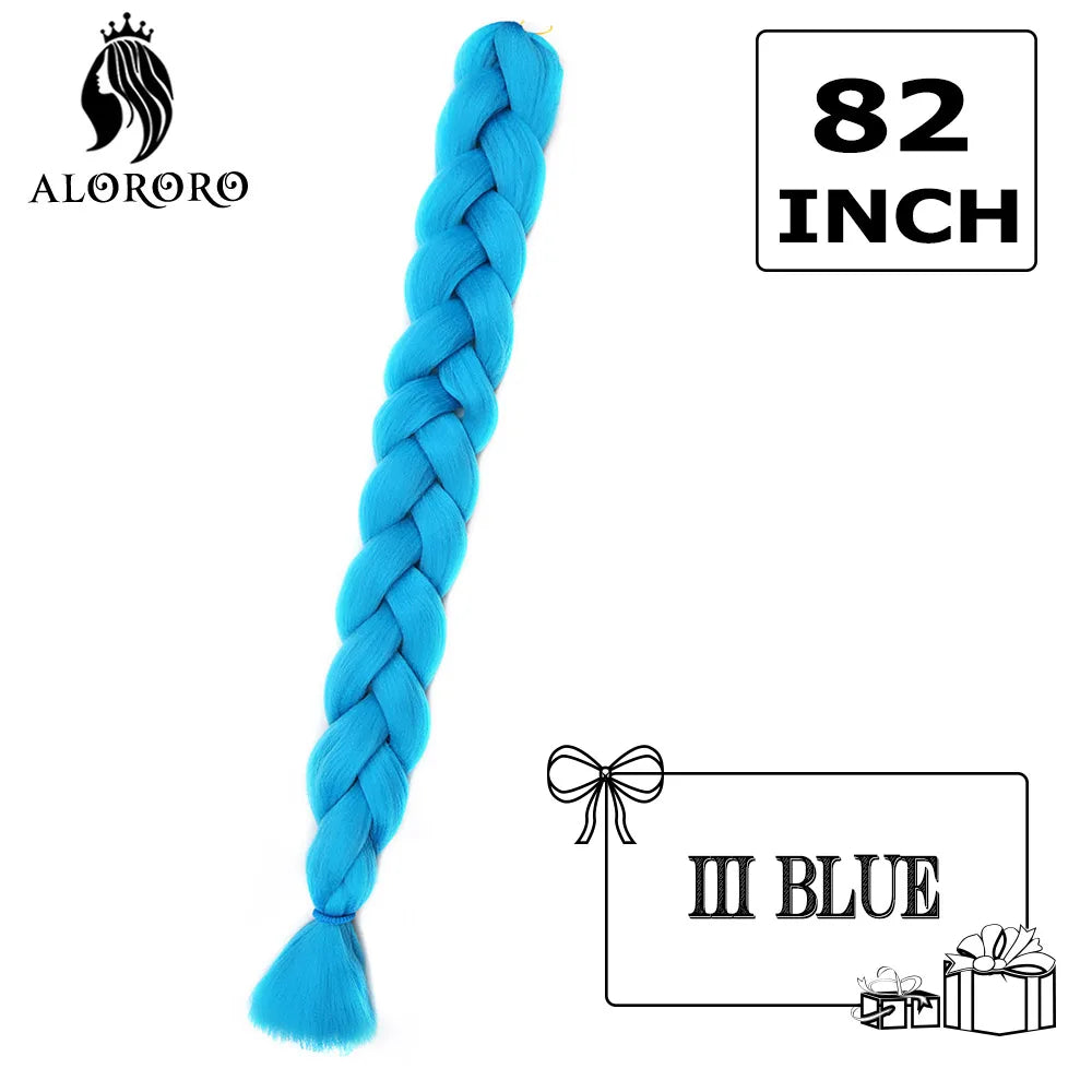 82-Inch Synthetic Braiding Hair Extensions – Jumbo Crochet Box Twist Braids in Green, Red, Pink & Yellow, Pure Color Wholesale