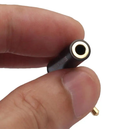 3.5mm Male to Female Right Angle Audio Adapter – 90° Headphone Mic Jack for Android, iPhone, PC & Laptop