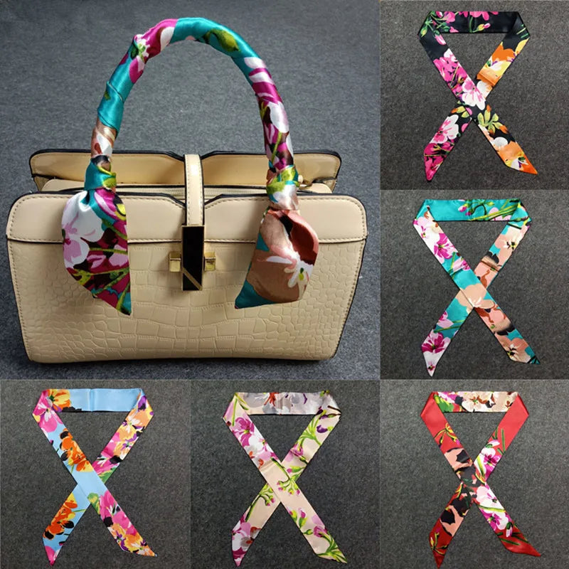 47 Colors Brand Bandana | Small Silk Bag Scarf for Women | Long Skinny Fashion Head Hijab Scarf and Headband