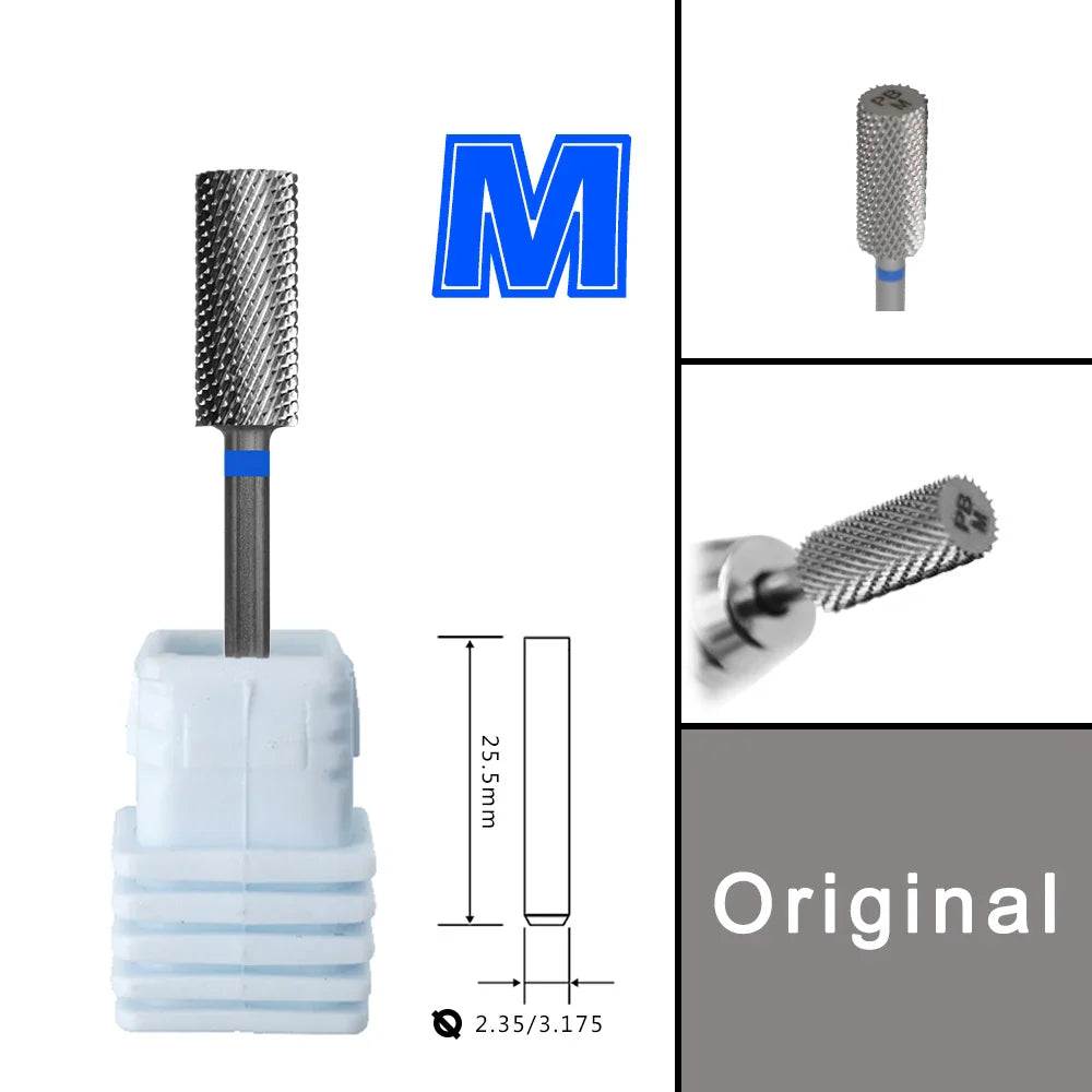 RolinStar 5.35 Small Barrel Silver Tungsten Steel Carbide Nail Drill Bits – Milling Cutter German Accessories