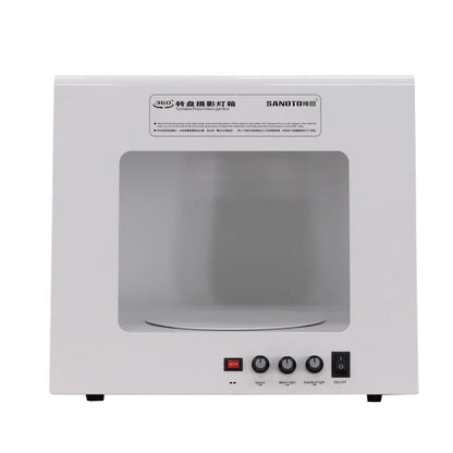 SANOTO Dimmable Photo Studio Light Box – Softbox with Rotating Turntable for Jewelry Photography & 3D Scanning