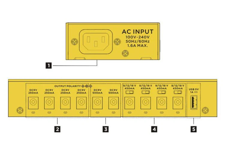 VITOOS AD10S-SV4 Effect Pedal Power Supply - Fully Isolated with Noise Reduction & High Power for Digital Effectors