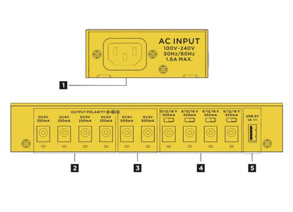 VITOOS AD10S-SV4 Effect Pedal Power Supply - Fully Isolated with Noise Reduction & High Power for Digital Effectors
