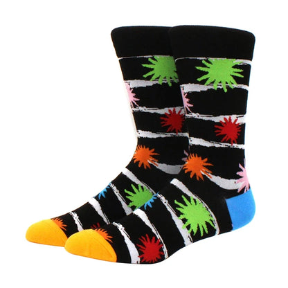 Funny Cartoon Fashion Cotton Socks – Hip Hop Skateboard Style Socks for Men & Women, Beer, Pizza, Astronaut & Pineapple Print Casual Wear Socks