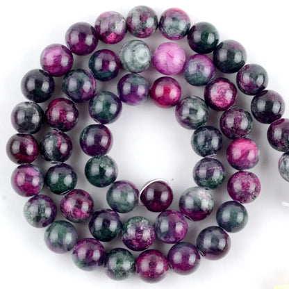 Natural Round Mixed Gemstone Beads — Tiger Eye, Amazonite, Lava, Turquoise, Agate, Jasper & Garnet Spacer Beads for DIY Bracelet