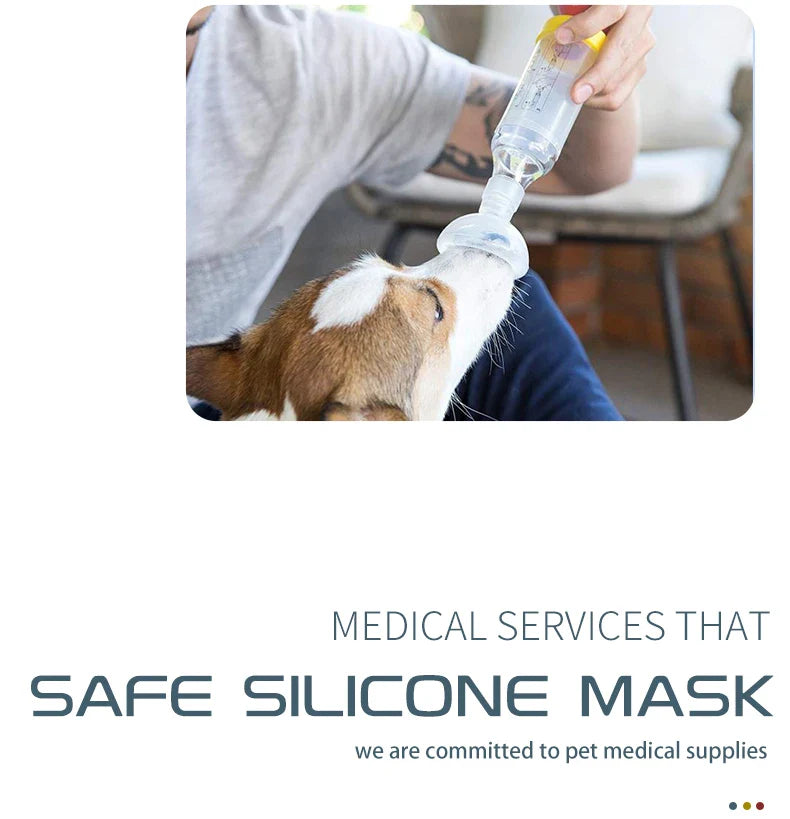 Pet Aerosol Chamber Inhaler — Silicone Mask Spacer for Cats and Dogs
