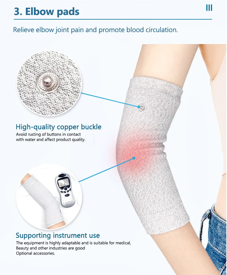 Conductive Silver Fiber Electrode Gloves & Socks – Muscle Stimulator TENS Bracer for Hand & Foot Massage