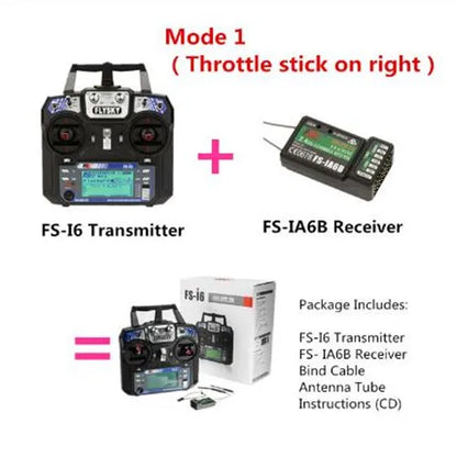 Flysky FS-i6 2.4G 6CH RC Transmitter Controller – FS-iA6 Receiver for Helicopter, Plane, Quadcopter & Glider