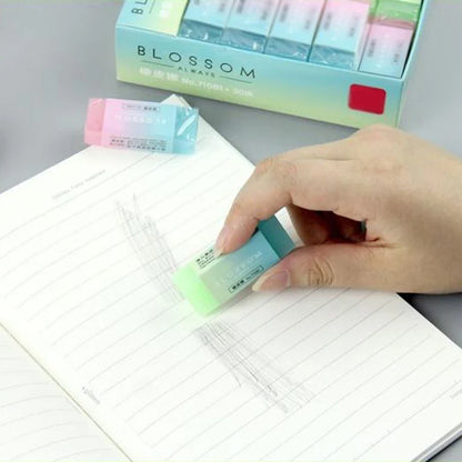 Soft Flexible Cube Colored Pencil Erasers (P82F) – Cute Durable Rubber Erasers for School Kids, Art & Writing Use