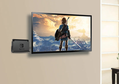 Monzlteck Wall Mount for Nintendo Switch – Original & OLED Dock Holder, Metal Gaming Accessory for TV Setup