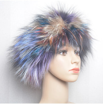 2025 Real Fox Fur Scarf and Headband – Luxury Winter Neck Warmer for Women, 100% Natural Fur, Elastic Ring Muffler