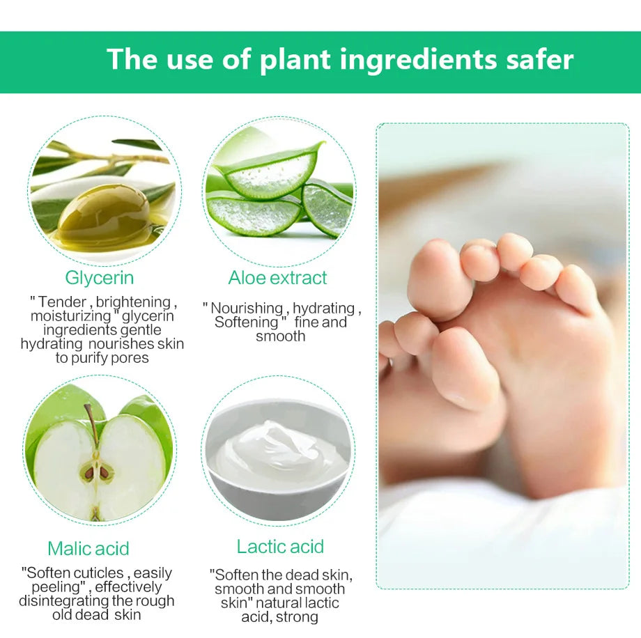 Aloe Vera Foot Mask & Peeling Socks – Exfoliating Scrub for Legs & Feet, Anti-Crack Heel Treatment, Pedicure Skin Removal Patch