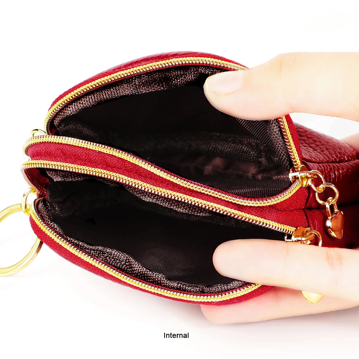 Senorita Genuine Leather Women’s Coin Purse – Double Zipper Small Wallet