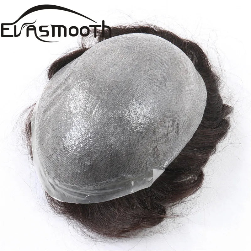 Ultra Thin Skin 0.03mm Men’s Toupee Human Hair Wig – Natural Hair Replacement System Lightweight Male Hairpiece
