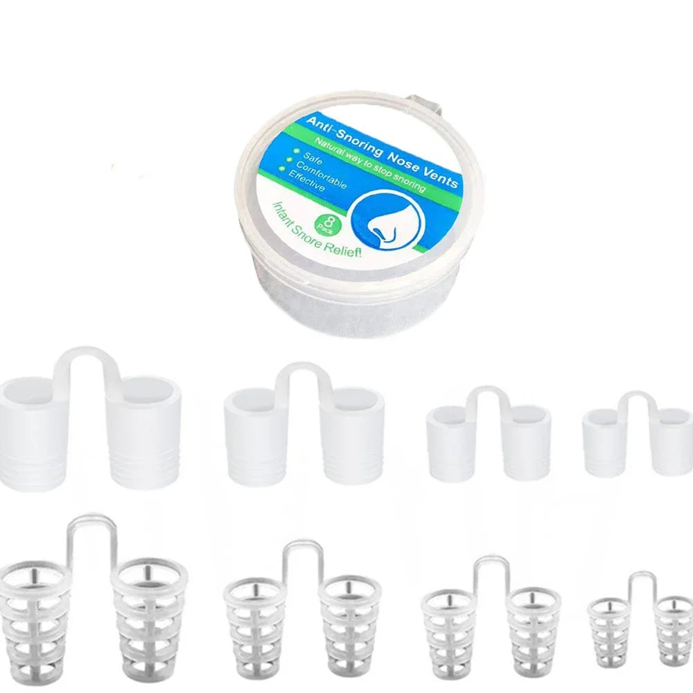 8PCS Anti-Snoring Nose Clips – Nasal Dilator Silent Sleep Aid Device for Men