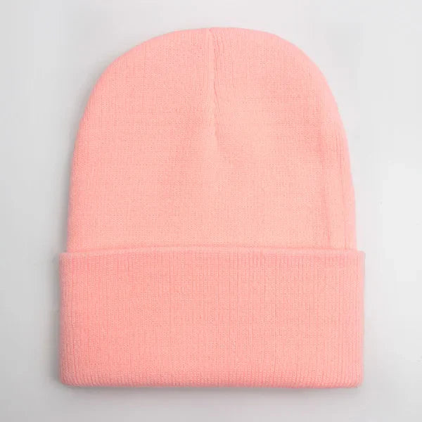 Solid Unisex Beanie – Soft Warm Wool Blend Knitted Cap for Men and Women, Autumn Winter Skullcap, Ski Hat, 24 Colors
