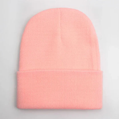 Solid Unisex Beanie – Soft Warm Wool Blend Knitted Cap for Men and Women, Autumn Winter Skullcap, Ski Hat, 24 Colors