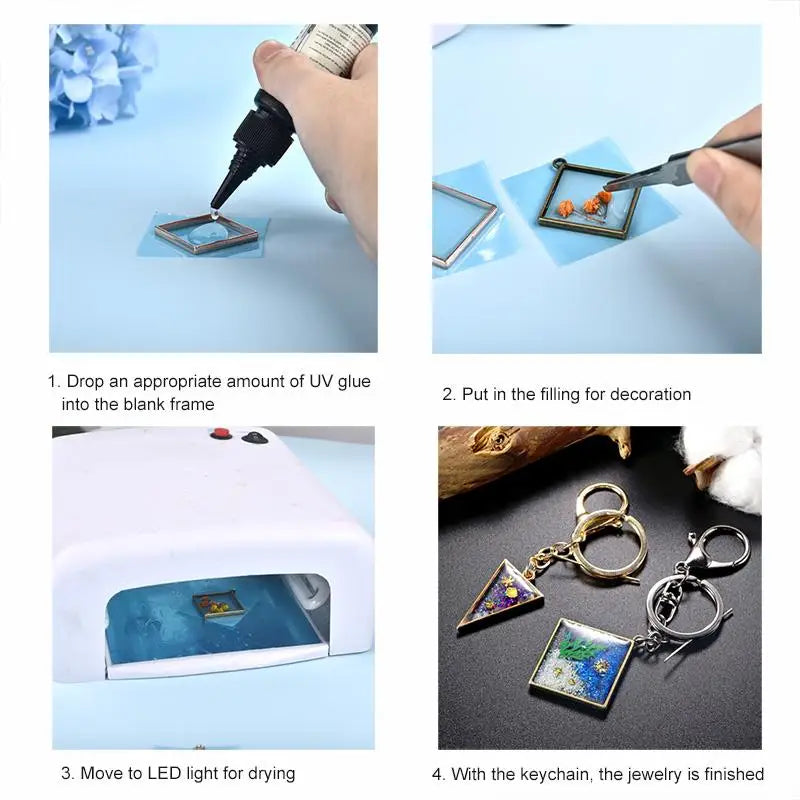 Hard UV Resin Glue - Crystal Clear Ultraviolet Curing Epoxy Resin for DIY Jewelry Making & Craft Projects