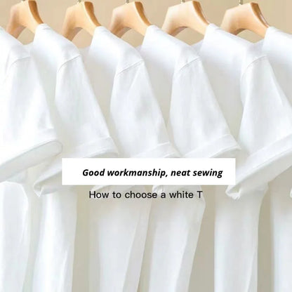 Women's 100% Cotton Crew Neck T-Shirt - Casual Regular-Fit Basic White Summer Tee