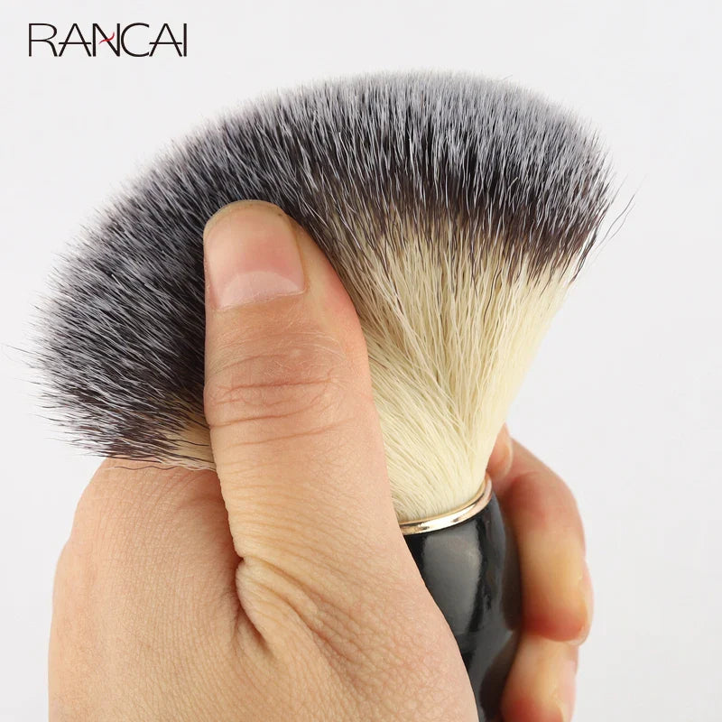 Beard Shaving Brush – Wooden Handle Bristle Hair Brush for Men, Barber Soap Foam Shave & Facial Cleaning Tool